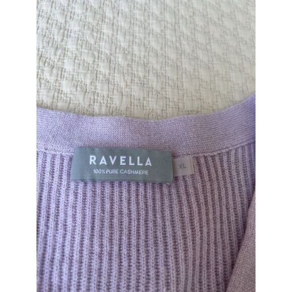 Ravella Valentina Cashmere Cardigan Lavender Lilac Womens Size XL Pearl Buttons - Picture 7 of 16